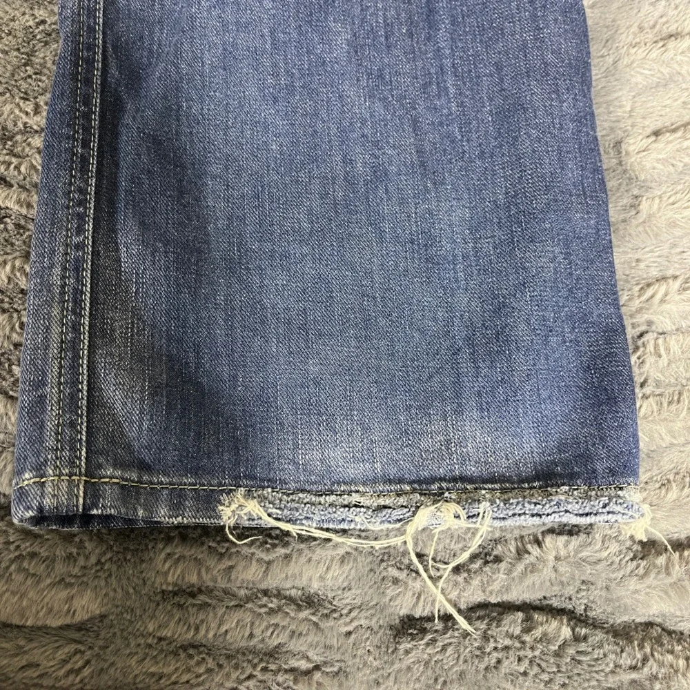 Joes Jeans Rebel Mens 38 Relaxed Straight Leg Dark Wash Distressed Denim AP483